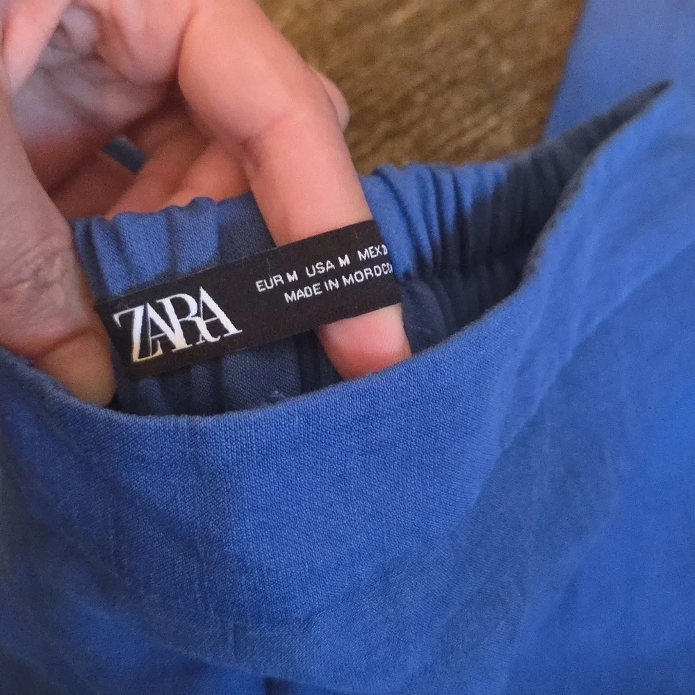 EUC Zara Linen Blend Cobat Blue Pants - Picture 4 of 6